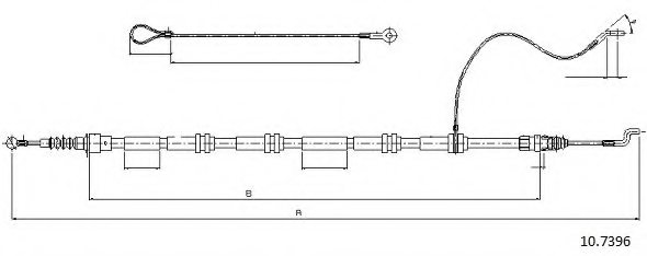 CABOR 10.7396 Cable, parking brake
